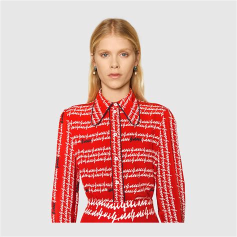 gucci top for women|gucci silk shirt women's.